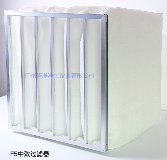 F5級袋式中效過濾器主要用于商業(yè)大樓、劇院、車站。